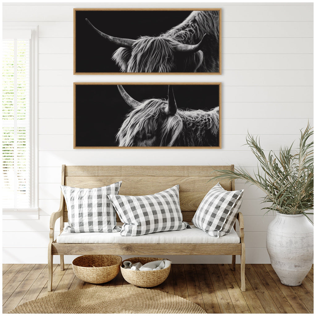 Natural Scottish Highland Panel 2 Piece Framed Canvas Wall Art Set by Crystal Lynn Collins