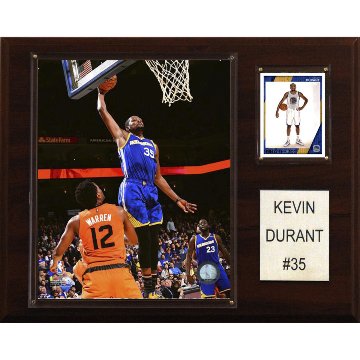 Nba 12 Inch X15 Inch  Kevin Durant Golden State Warriors Player Plaque