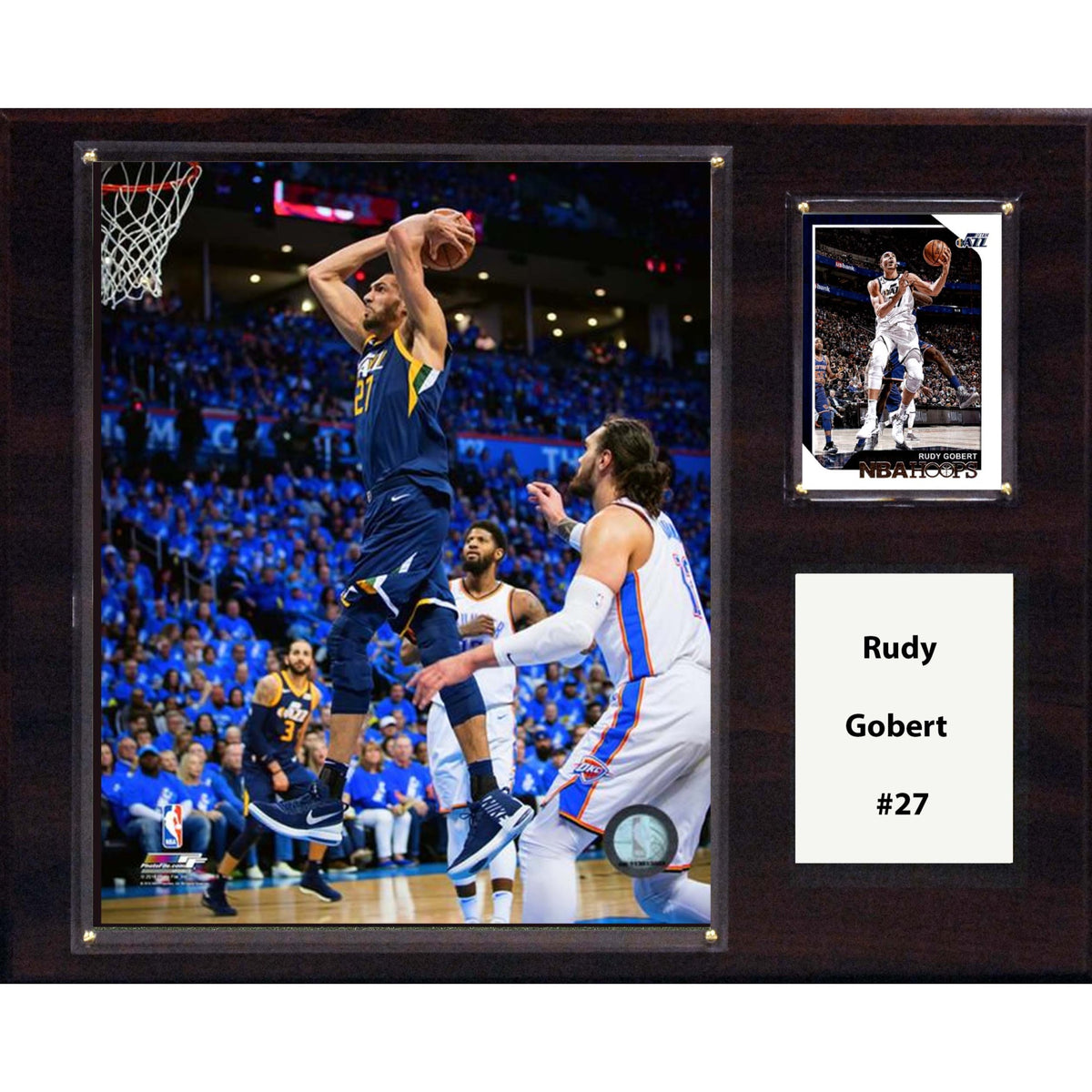 Nba 12 Inch X15 Inch  Rudy Gobert Utah Jazz Player Plaque