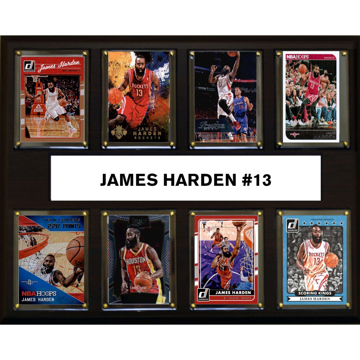 Nba 12 Inch X15 Inch  James Harden  Houston Rockets 8Card Plaque