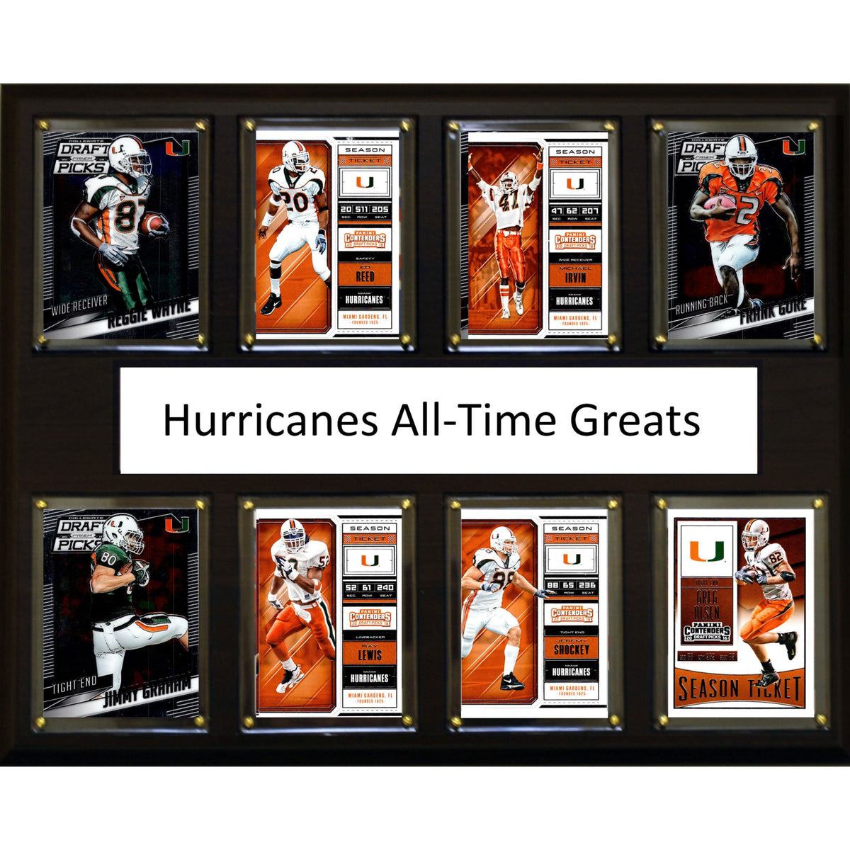Ncaa Football 12 Inch X15 Inch  Miami Hurricanes Alltime Greats Plaque