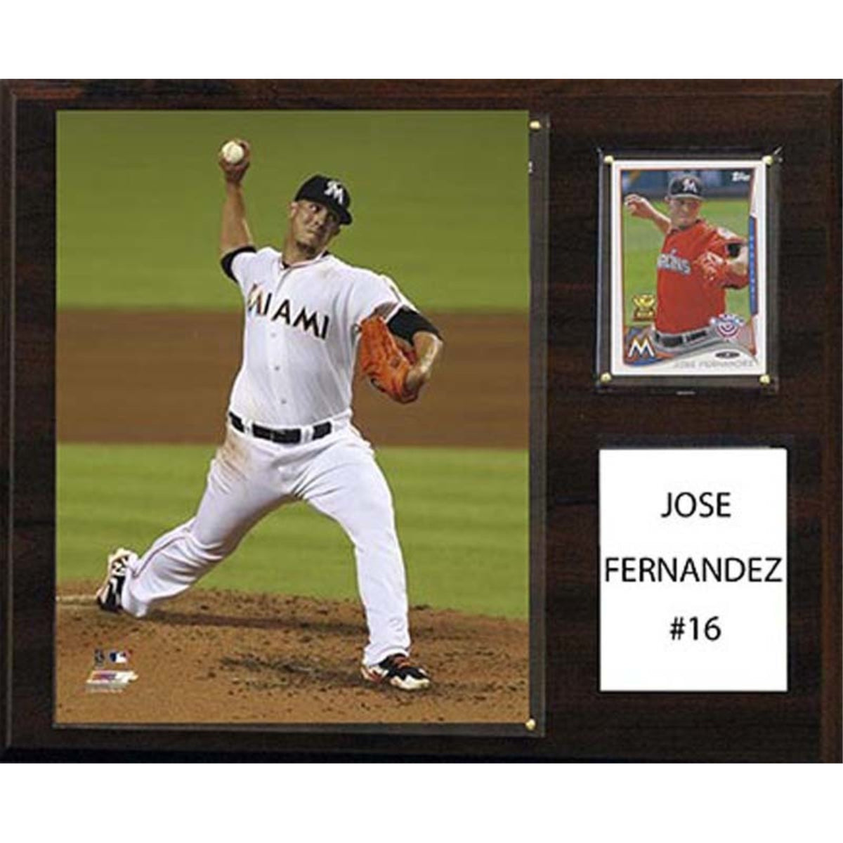Mlb 12 Inch X15 Inch  Jose Fernandez Miami Marlins Player Plaque