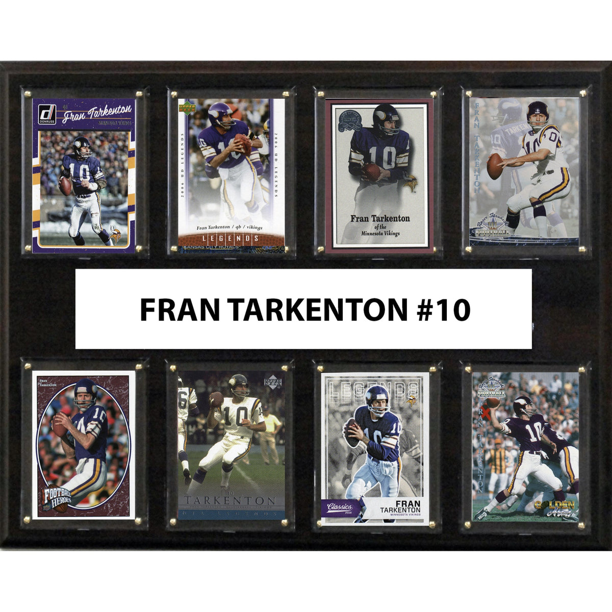 Nfl 12 Inch X15 Inch  Fran Tarkenton Minnesota Vikings 8Card Plaque