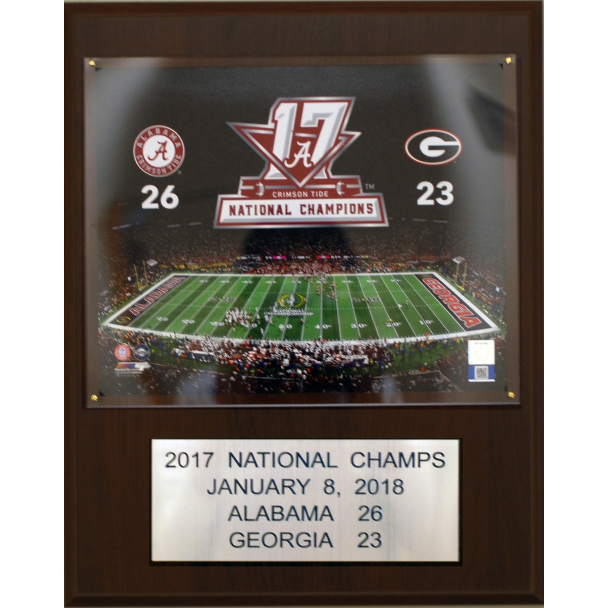 Ncaa Football 12 Inch X15 Inch  Alabama Crimson Tide 2017 Bcs National Champions Plaque