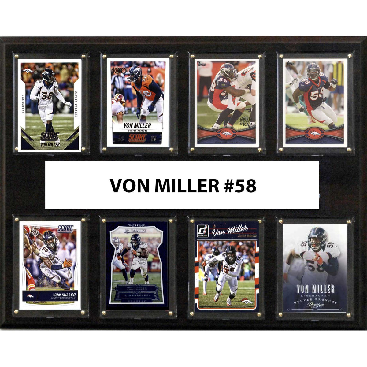 Nfl 12 Inch X15 Inch  Von Miller Denver Broncos 8Card Plaque