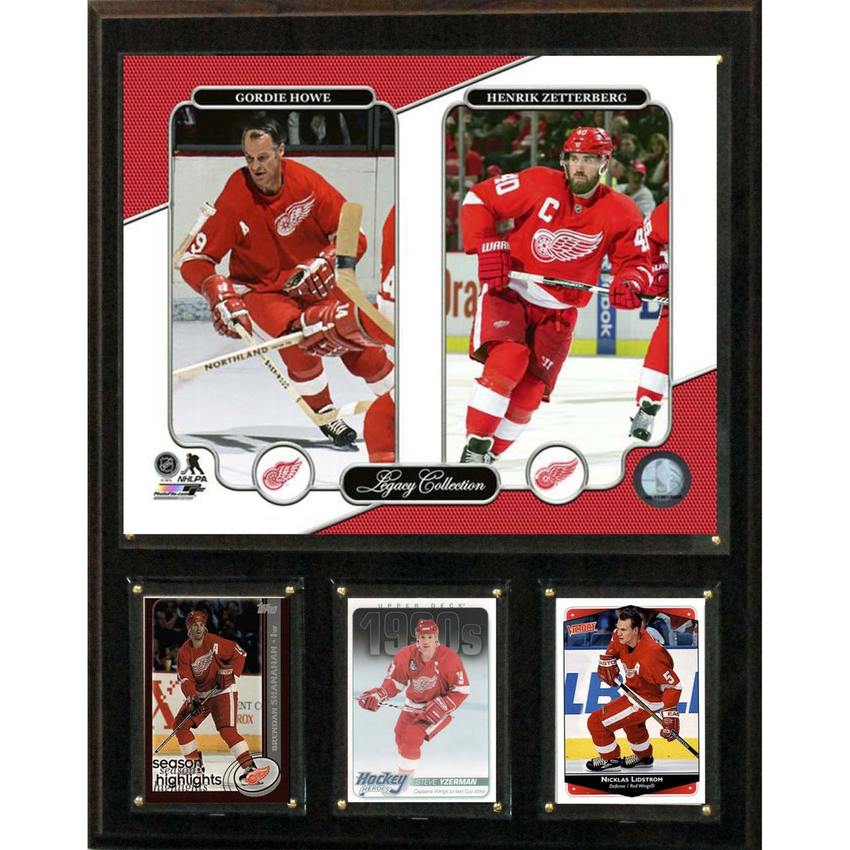 Nhl 12 Inch X15 Inch  Howezetterberg Detroit Red Wings Legacy Collection Plaque