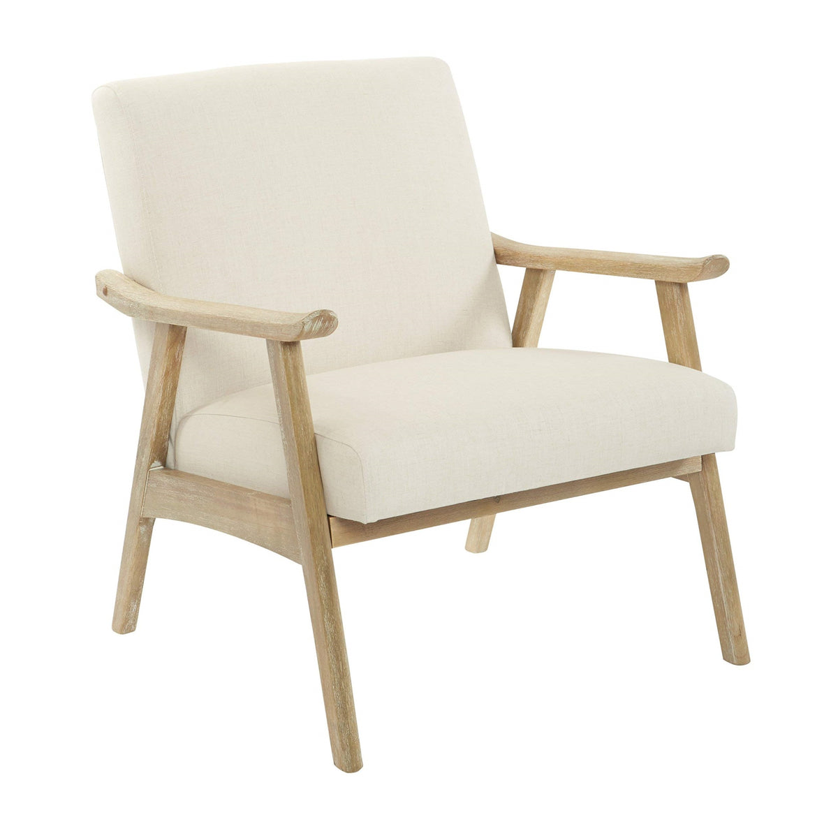 Osp Home Furnishings Weldon Armchair, Linen Fabric With Brushed Natural Finished Frame