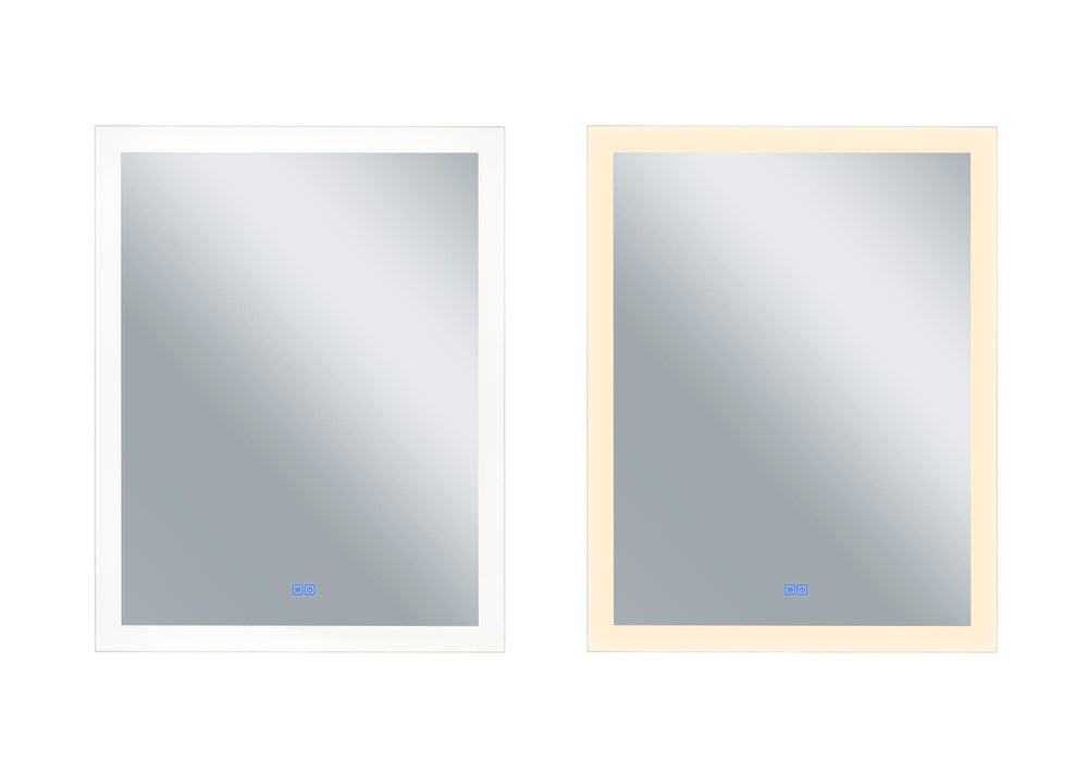 Rectangle Matte White Led 32 In. Mirror From Our Abigail Collection