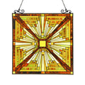 Chloe Lighting 24.5x26 Innes Tiffany-Glass Mission Window Panel