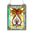 Chloe Lighting 17.5x25 Theodore Tiffany-Glass Victorian Window Panel, One Size