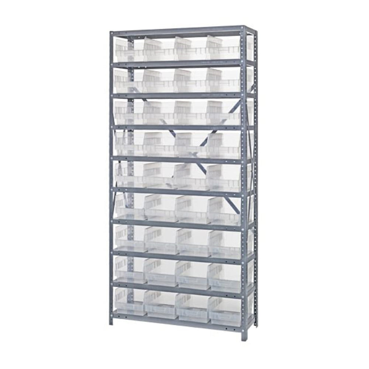Quantum Storage Systems 1275207Rd Store More Steel Shelving Unit With 6 Shelf Bins, 12 D X 36 W X 75 H, Red