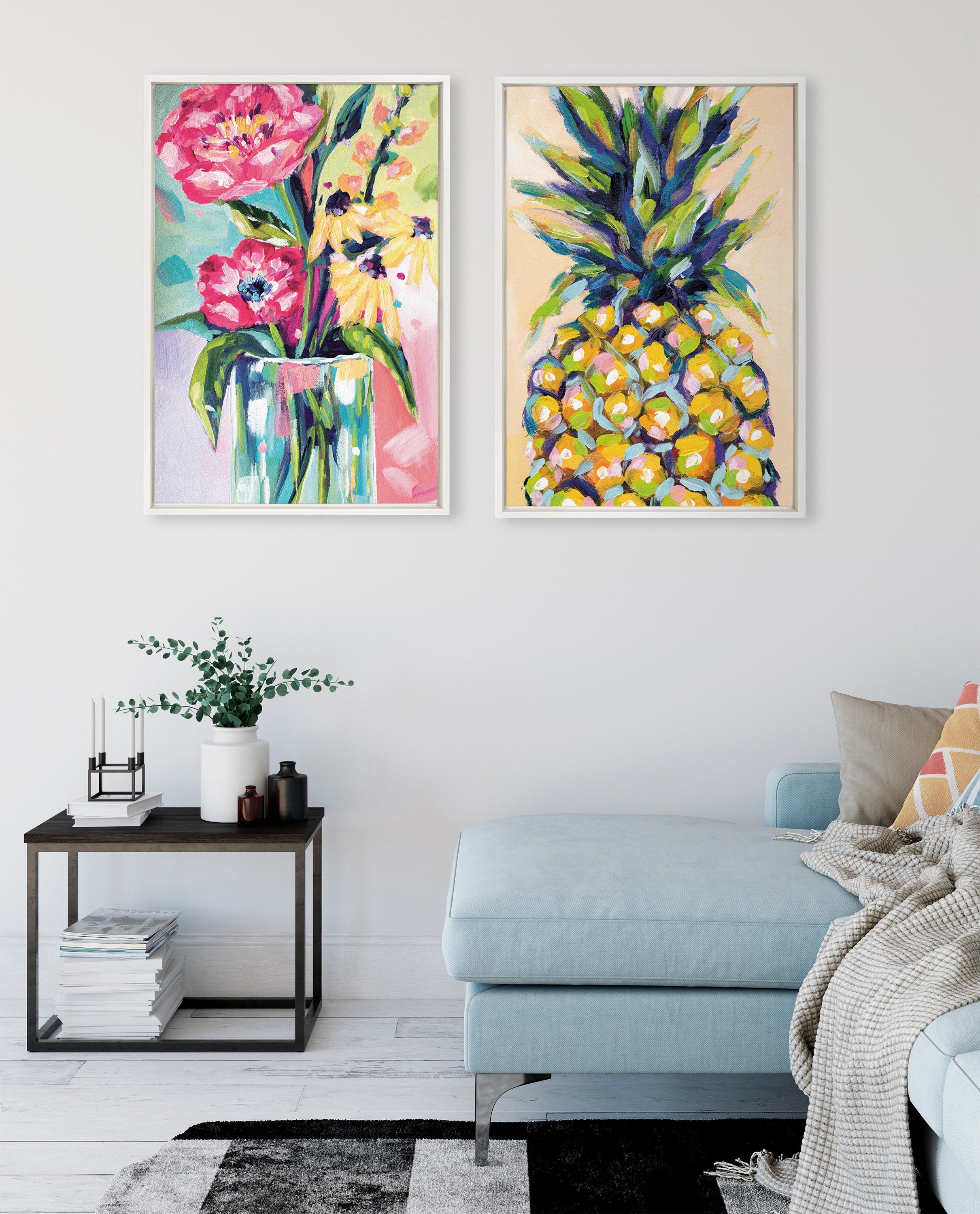 Sylvie Pineapple Study No 2 Framed Canvas by Rachel Christopoulos