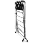 2-Tier Folding X-Shaped Luggage Rack, 50 lb Capacity, Chrome Finish