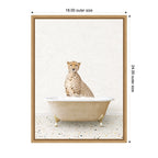 Sylvie Cheetah in Terrazzo Bathtub Framed Canvas by Amy Peterson