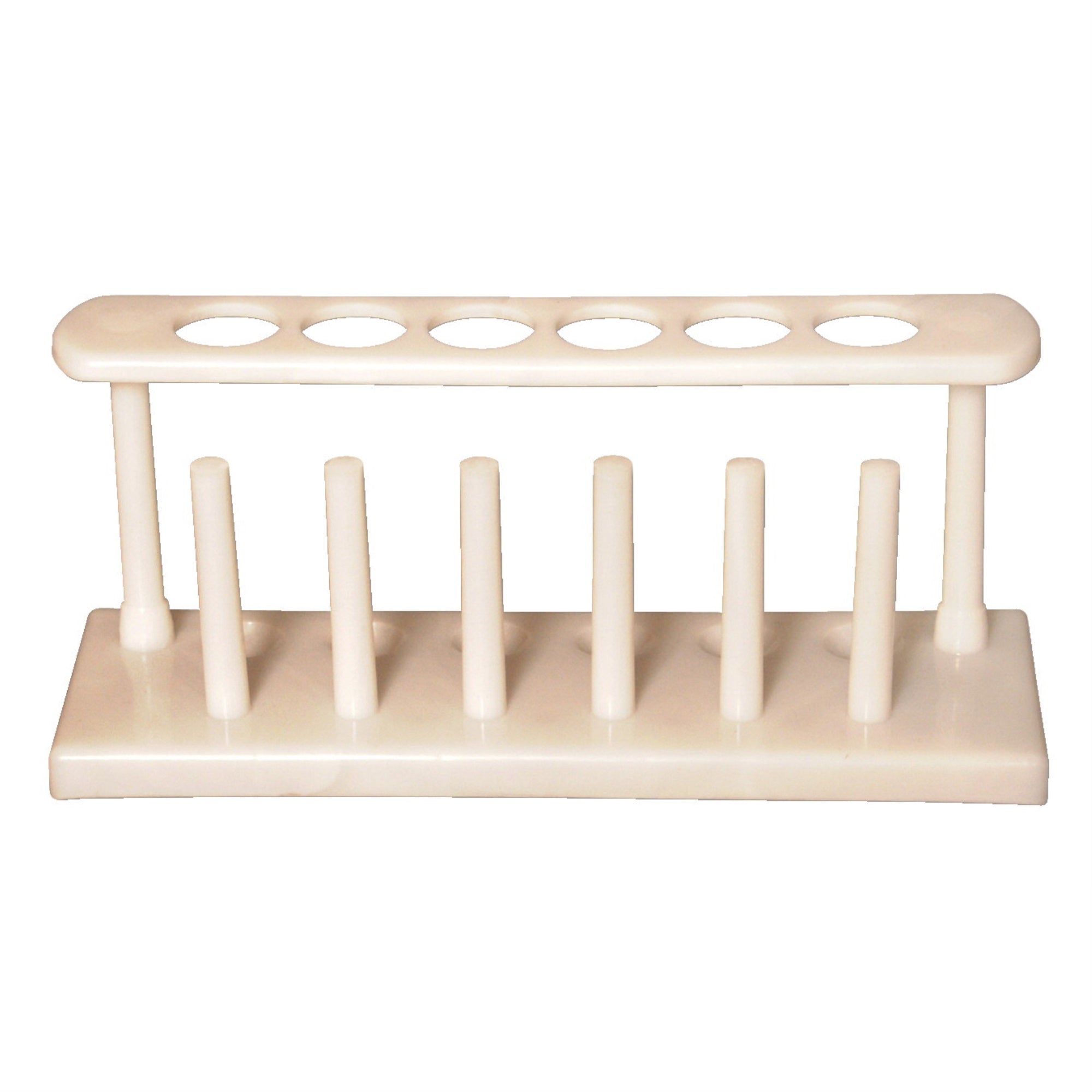 GSC Test Tube Rack, Holds 6 Tubes, Polyethylene, White