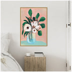 Sylvie Beaded Blush in Bloom Framed Canvas by Nikita Jariwala