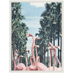 Sylvie Palm Trees and Flamingos Framed Canvas by Sarah Eisenlohr