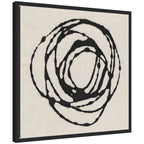 Sylvie Flowing Circle Abstract Framed Canvas by The Creative Bunch Studio