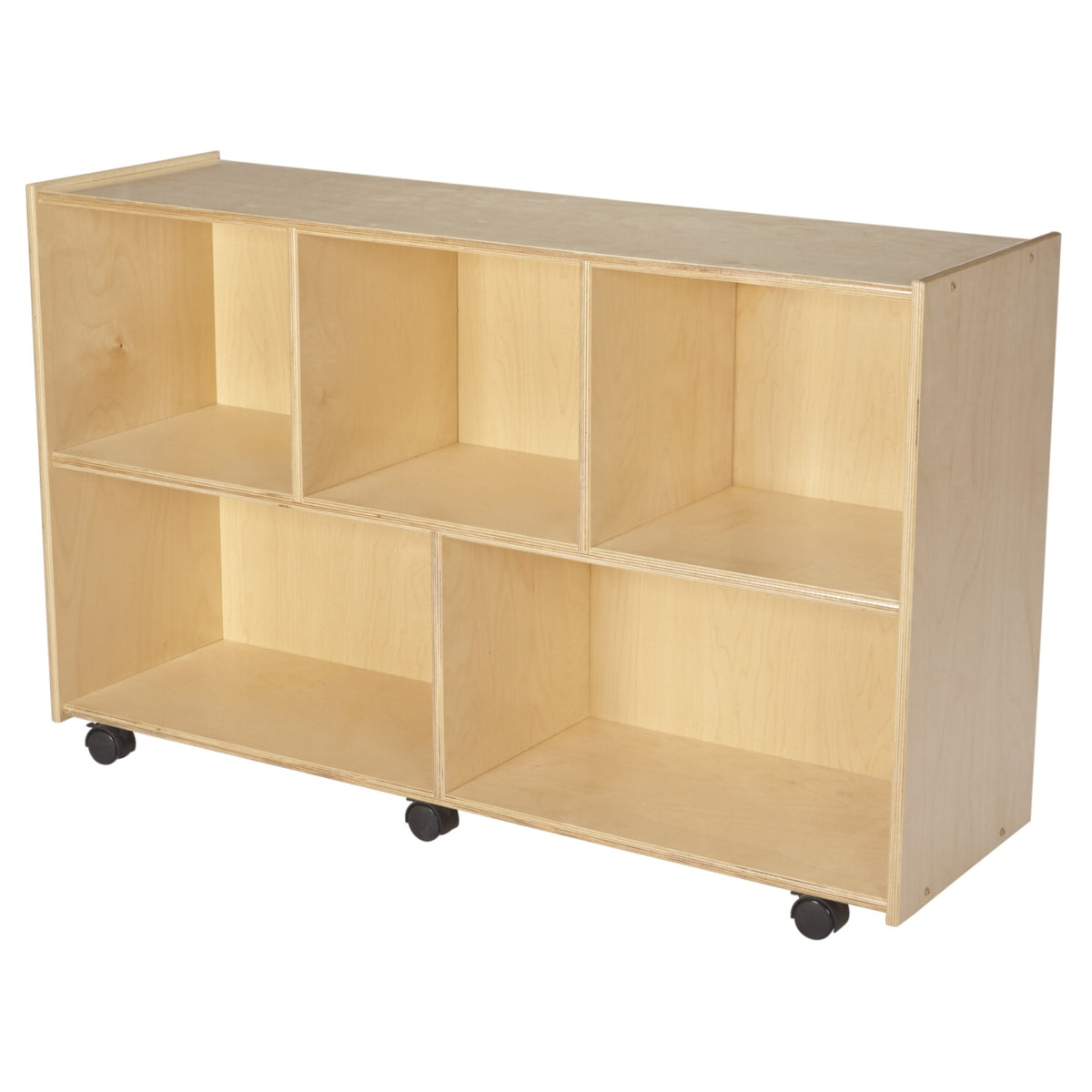 Childcraft Mobile Compartment Storage Unit, 5 Compartments, 473/4 X 141/4 X 30 Inches