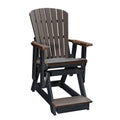 Fan Back Balcony Glider in Brazilian Walnut on a Black Base