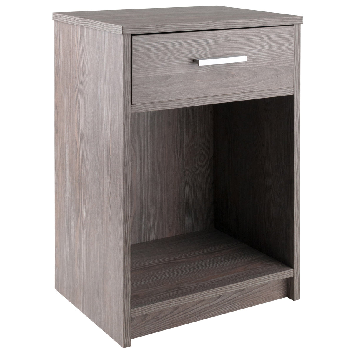 Contemporary Ergode Wood Rennick Accent Table  Rustic Charm, Side Table, Drawer, Cabinet, Minibookshelf, Printer Stand, Ash Gr