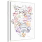 Sylvie Pale Pastel Shells Framed Canvas by Patricia Shaw