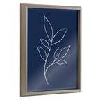 Blake Modern Blue Botanical Line Sketch Print 3 Framed Printed Glass by The Creative Bunch Studio