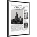 Chicago City Article by Megan Ryan Framed Canvas Wall Art Print