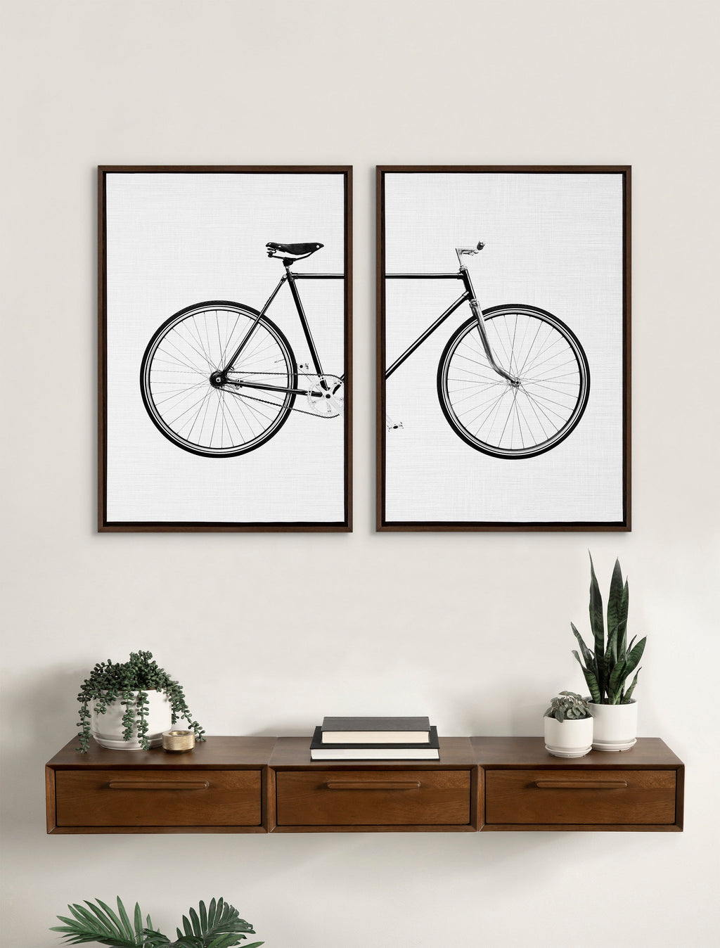 Sylvie Bicycle Framed Canvas by Simon Te of Tai Prints