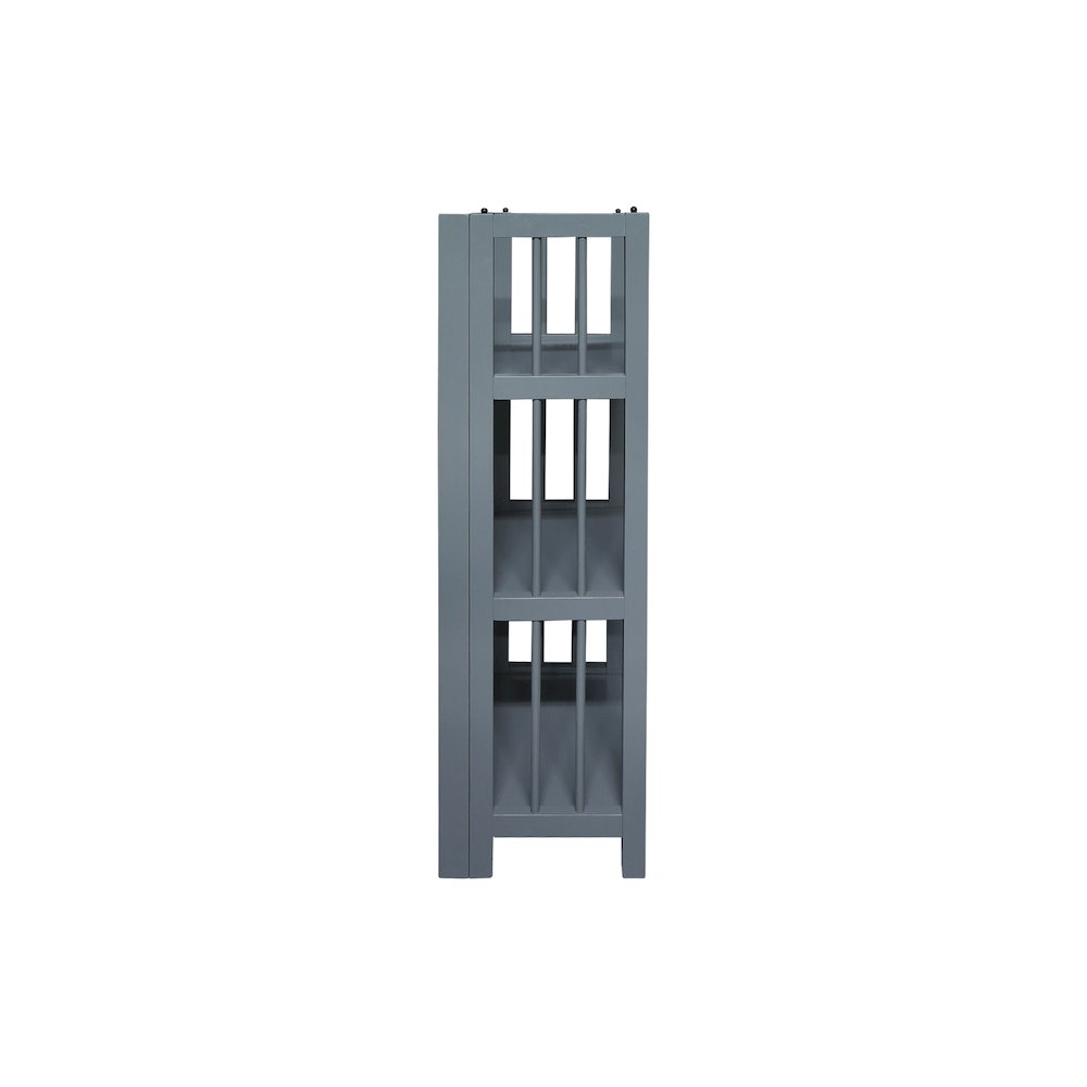 3-Shelf Folding Bookcase 14 Wide, Slate Gray