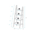 4-Shelf Ladder Bookcase, Warm Brown