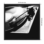 Sylvie Vinyl Record Player Framed Canvas by Alicia Abla