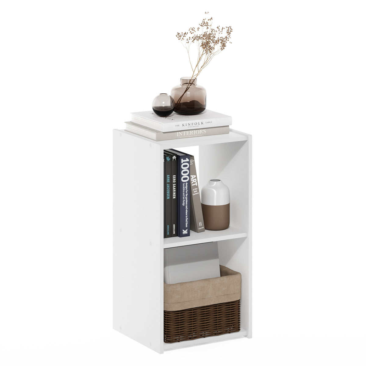 Furinno Pelli Cubic Storage Cabinet, 2X1, White