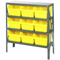 4 Shelf Open Unit W/9 Bins Yellow
