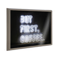 Blake But First Coffee Neon Sign Framed Printed Glass by The Creative Bunch Studio