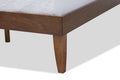 Baxton Studio Lucina Midcentury Modern Walnut Brown Finished Full Size Platform Bed Frame