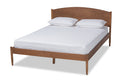 Baxton Studio Leanora Midcentury Modern Ash Wanut Finished King Size Wood Platform Bed