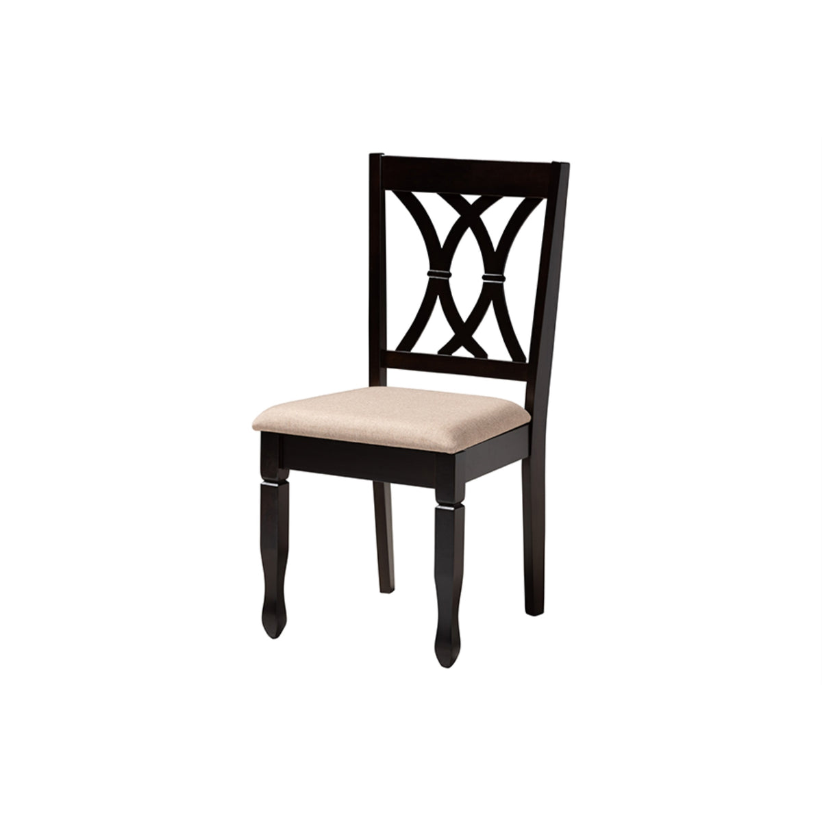 Baxton Studio Irene Modern Sand Fabric And Dark Brown Finished Wood 5Piece Dining Set