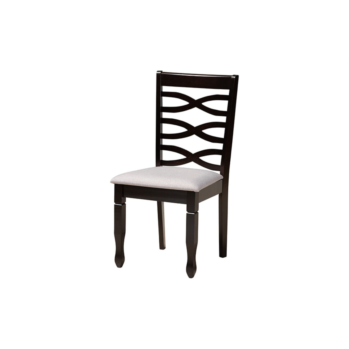 Baxton Studio Ariane Modern Grey Fabric And Dark Brown Finished Wood 5Piece Dining Set