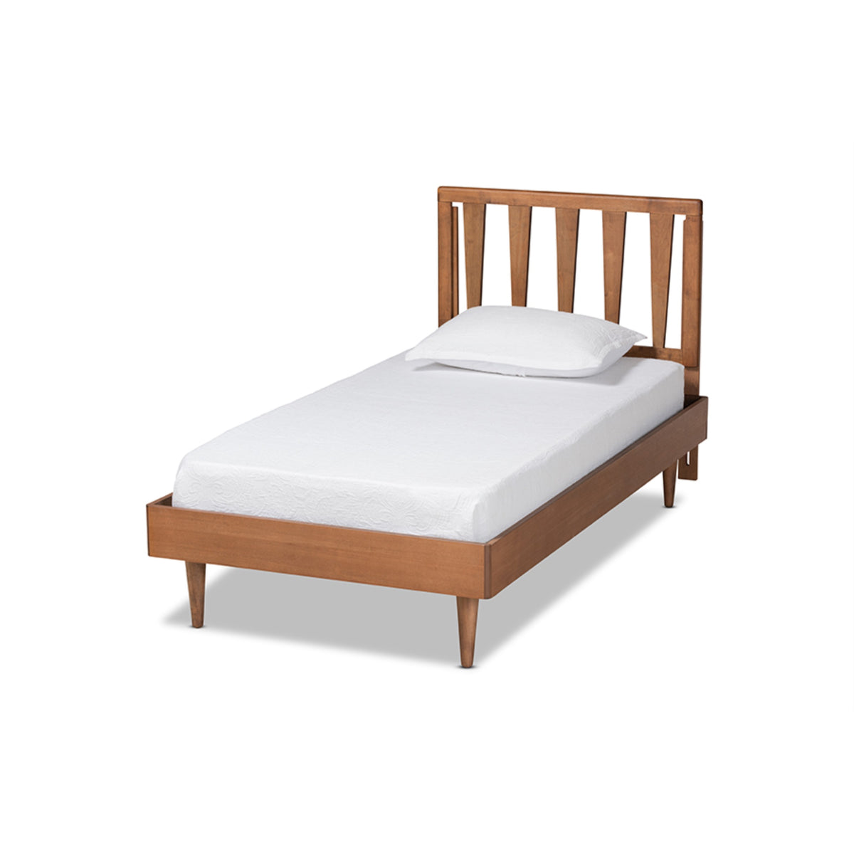 Baxton Studio Kuro Modern And Contemporary Walnut Brown Finished Wood Twin Size Platform Bed