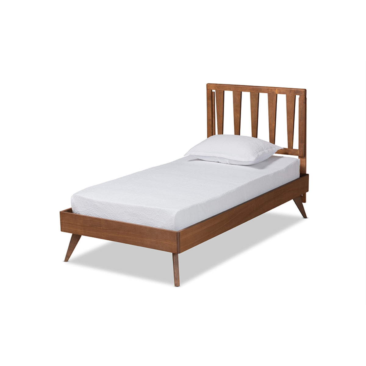 Baxton Studio Michi Modern And Contemporary Ash Walnut Finished Wood Twin Size Bed