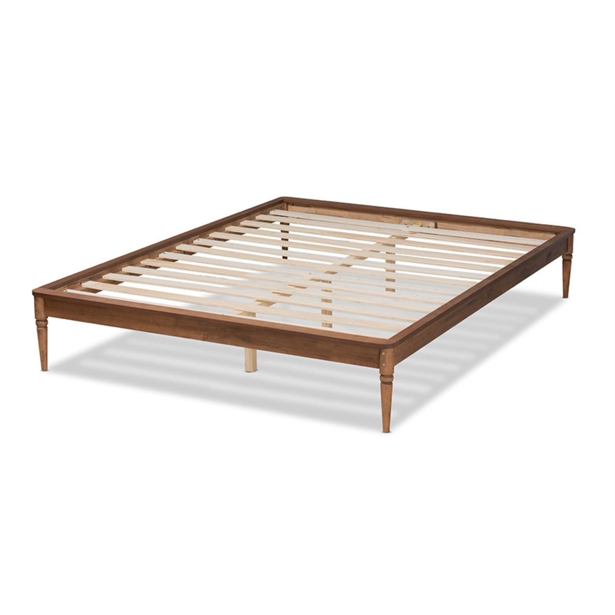 Baxton Studio Tallis Classic And Traditional Walnut Brown Finished Wood King Size Bed Frame