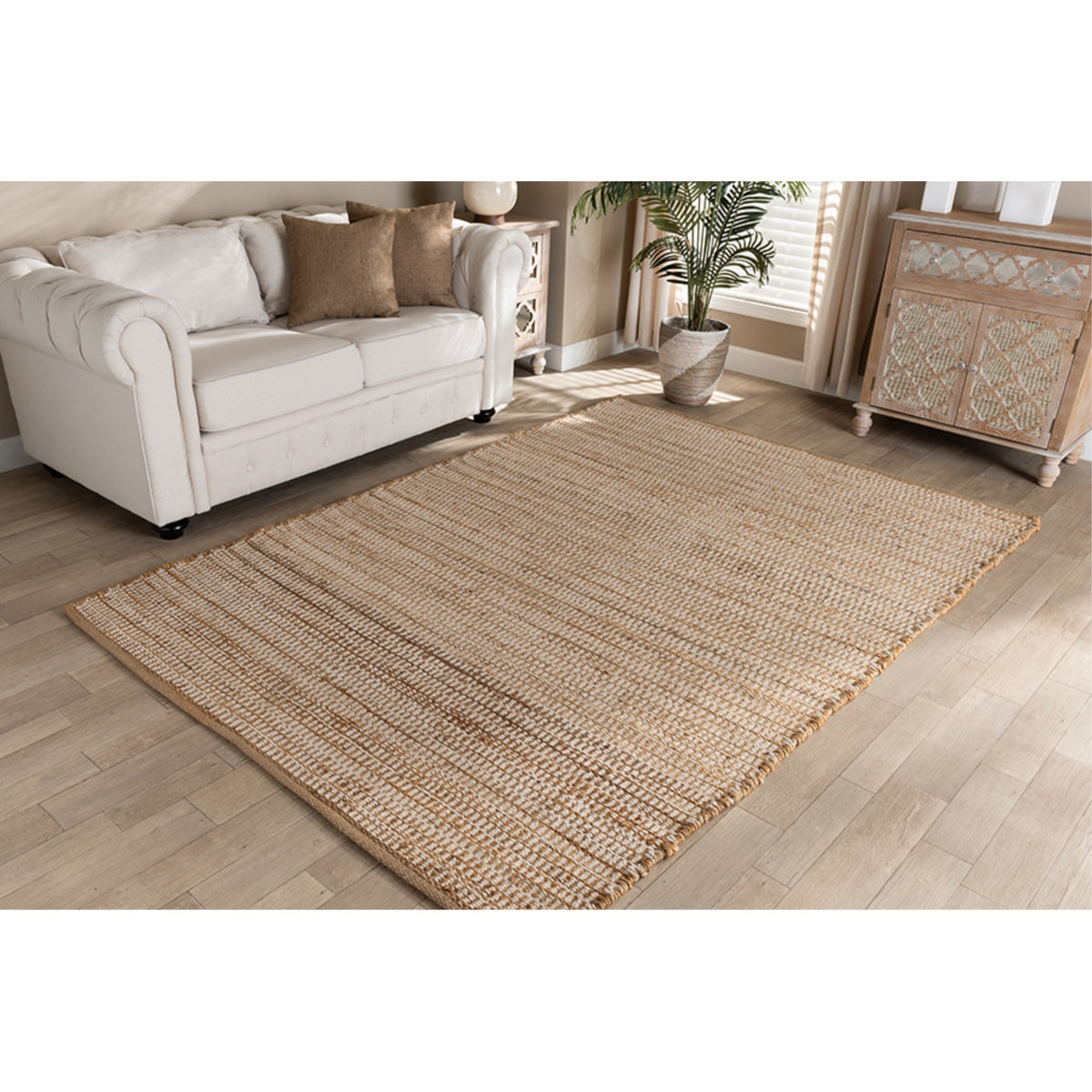 Baxton Studio Osage Modern And Contemporary Natural Handwoven Hemp Blend Area Rug