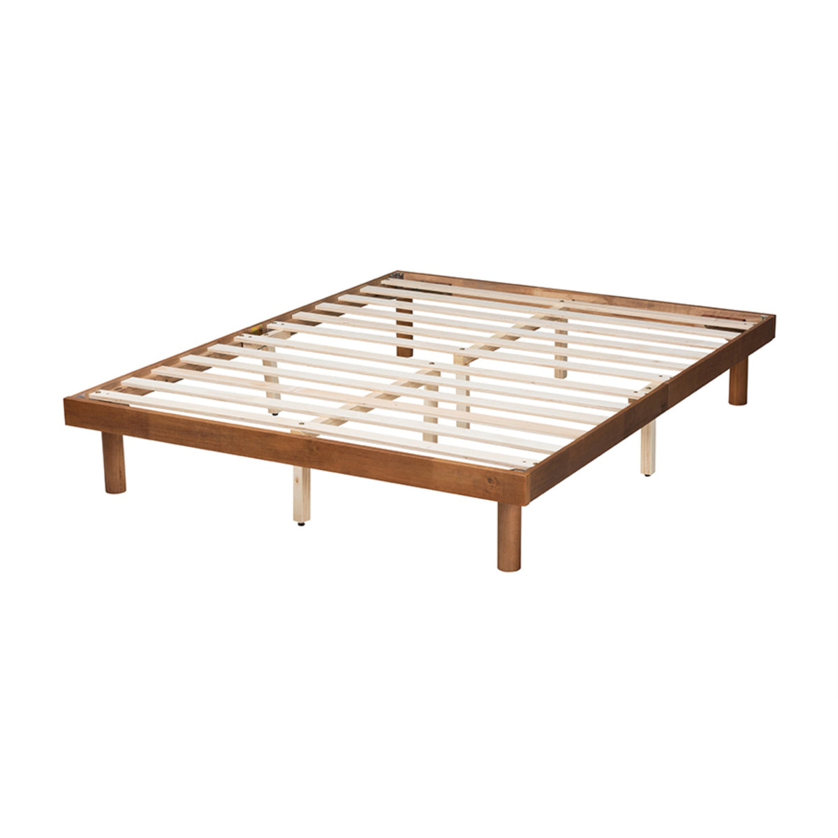 Baxton Studio Winston Midcentury Modern Walnut Brown Finished Wood King Size Platform Bed Frame