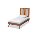 Baxton Studio Takeo Midcentury Modern Transitional Ash Walnut Finished Wood Twin Size Platform Bed