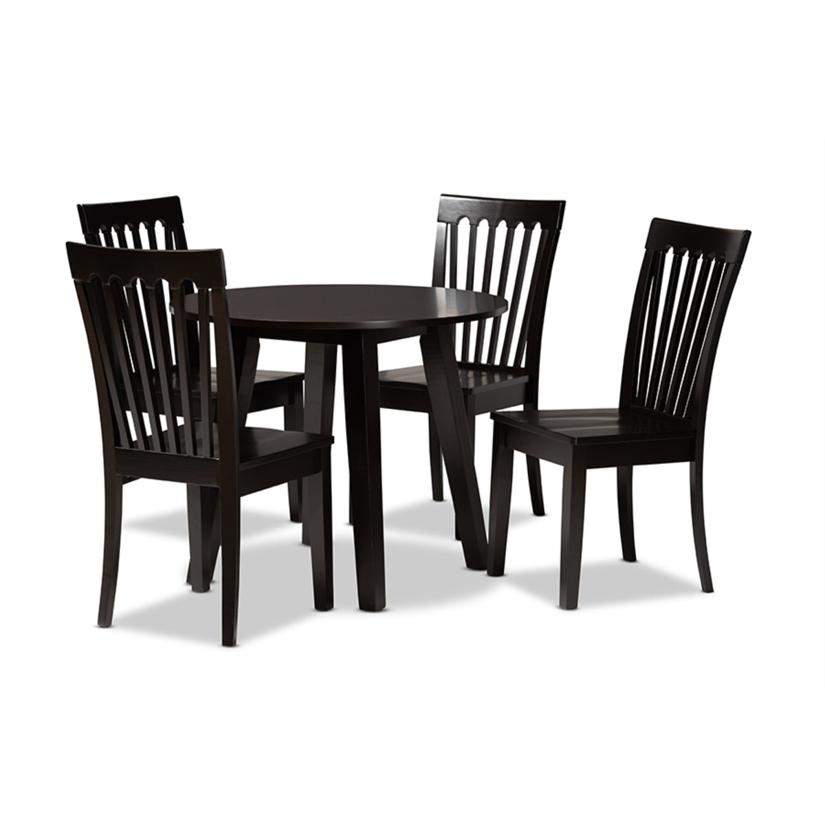 Baxton Studio Zala Modern And Contemporary Dark Brown Finished Wood 5Piece Dining Set