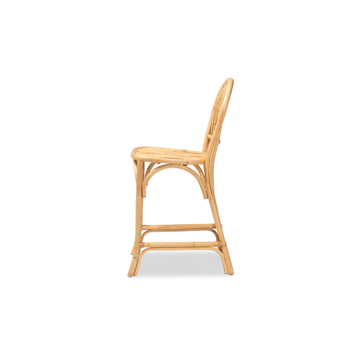 Baxton Studio Wina Modern Bohemian Natural Brown Rattan Counter Stool