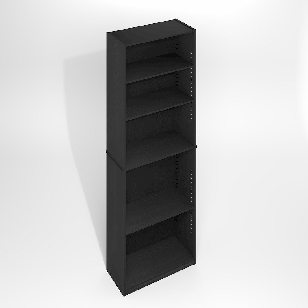Jaya Simply Home Adjustable Shelf Bookcase, 5Tier, Darkwood