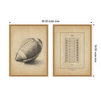 Vintage Football 2 Piece Framed Canvas Wall Art Set by The Creative Bunch Studio