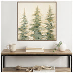 Sylvie Evergreen Trees Abstract Framed Canvas by The Creative Bunch Studio